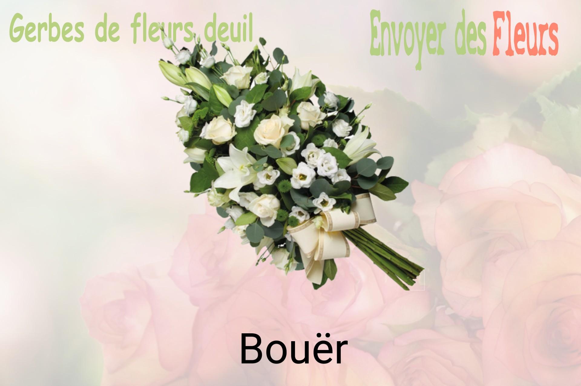 Gerbe de fleurs de deuil livrée à Bouër